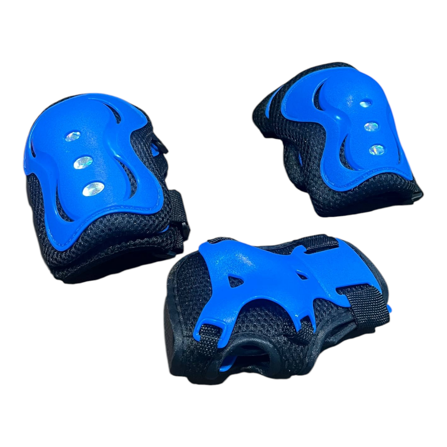 Set Protecciones Azules SWEET ROCKET Casco, Rodilleras, Coderas, Muñequeras
