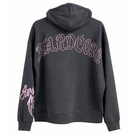 Hoodie Con Balaclava Negra HardCore Rosa CORE