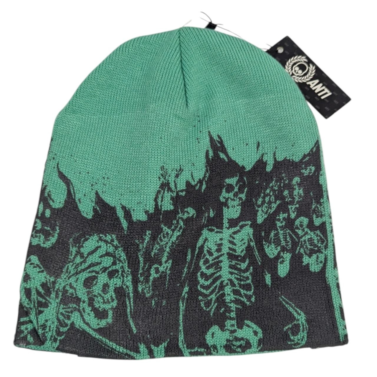 Gorro Verde Esqueletos En Llamas Beanies ANTIFASHION