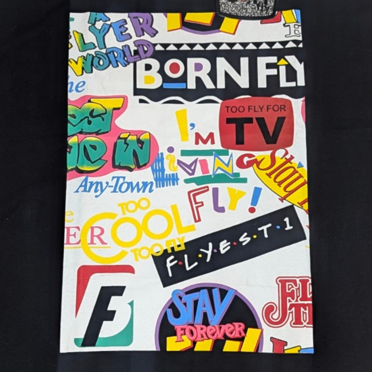 Playera Negra Oversized Graffiti BORN FLY