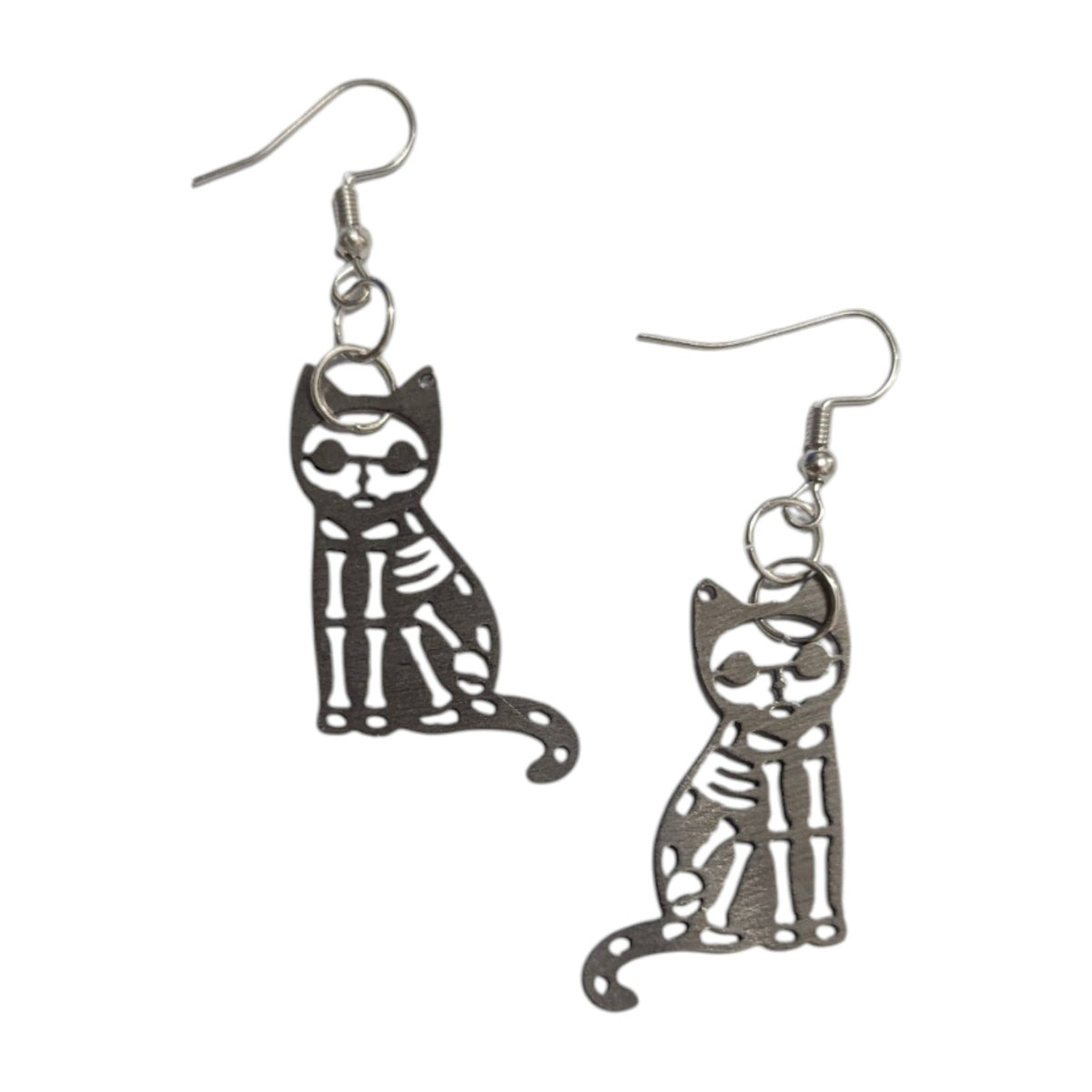 Aretes Gato Esqueleto Acero Inoxidable Aretes Góticos YK2 Alternativas