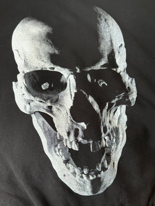 Hoodie Negra Calavera Plata Algodon Pesado ANTIFASHION