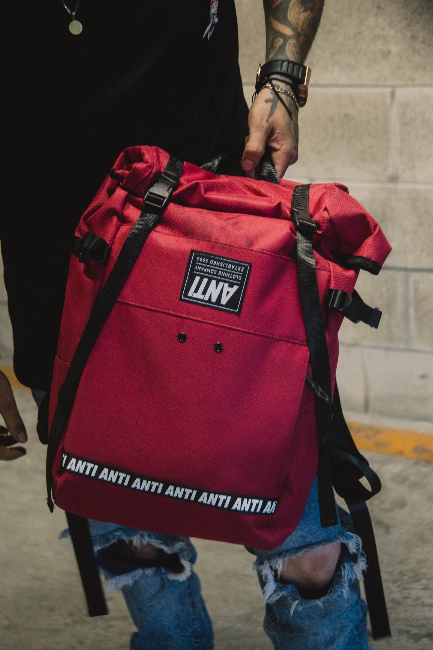 Mochila Camping Rojo Impermeable ANTIFASHION