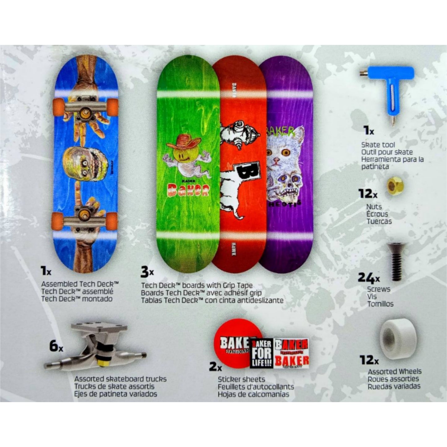 Pack 4 Tech Deck Skate Armable Baker