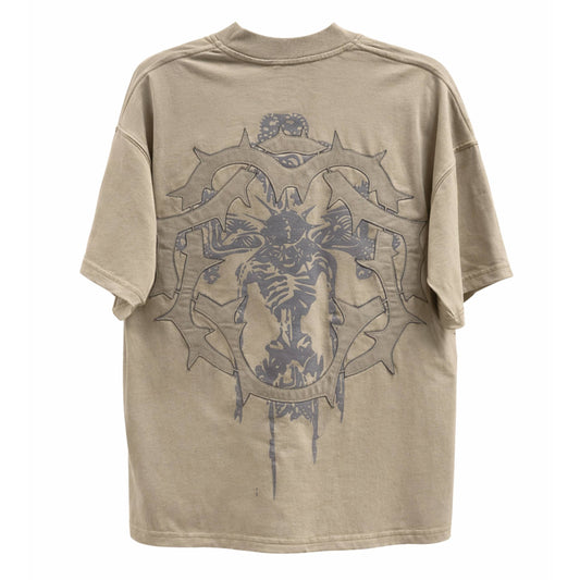 Camiseta Oversized Beige Corona De Espinas CORE