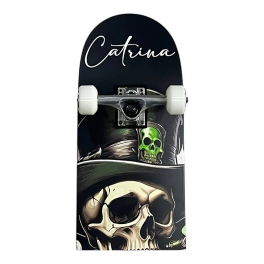 Patineta Calavera Verde Skate Profesional CATRINA