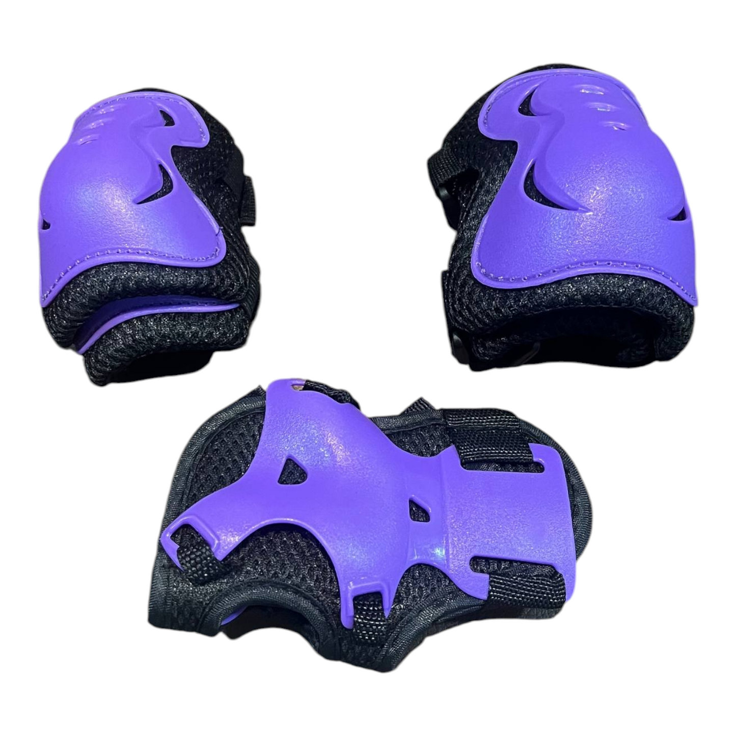 Set Protecciones Morados SWEET ROCKET Casco, Rodilleras, Coderas, Muñequeras