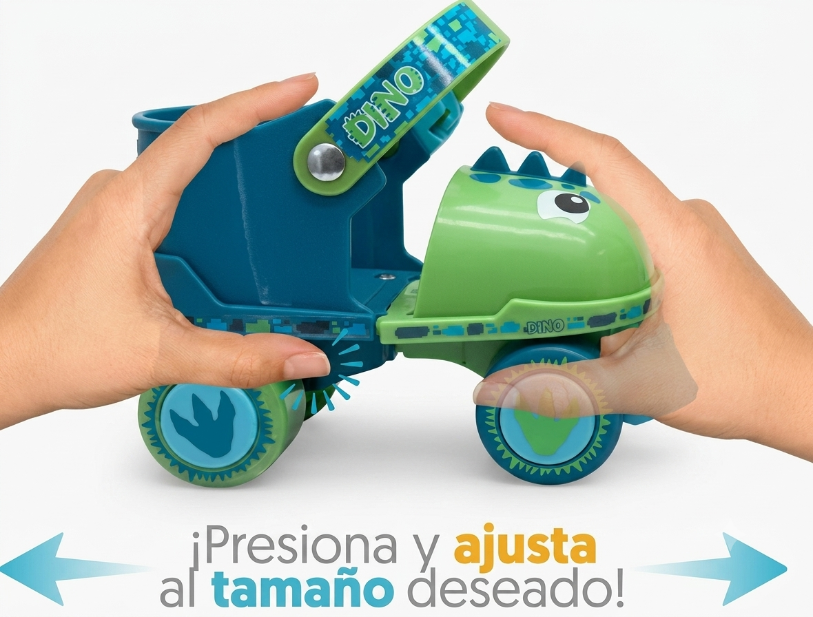 Patines Entrenadores Dinosaurio 3D Ajustable Accesorios 15-18
