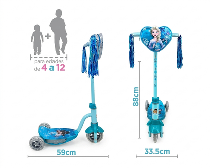 Scooter Patín Elsa Con Luz Led Disney FROZEN