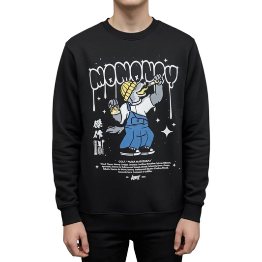 Sueter Negro Lobo Cholo MOMONEY