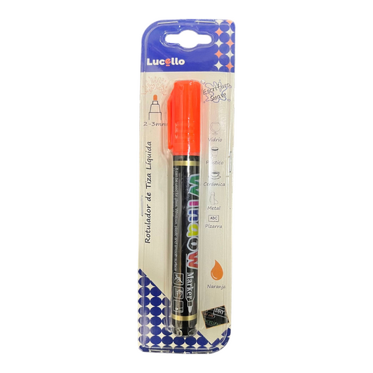 Marcador Naranja Neon Chorreador LUCELLO