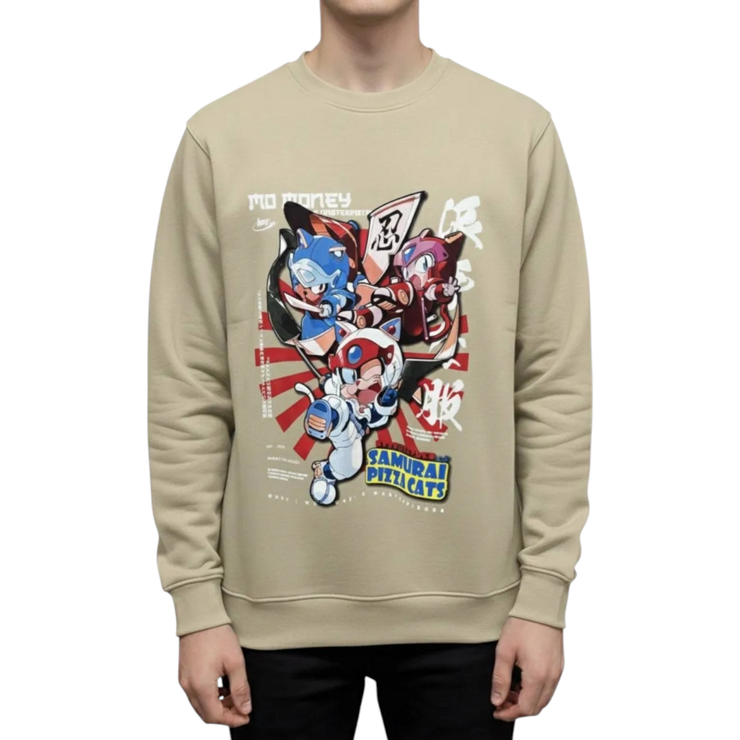 Sueter Beige Samurai PizzaCats MOMONEY