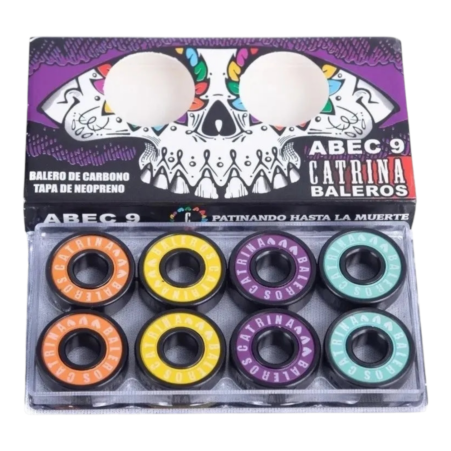 Set Baleros Colores Abec 9 Skate CATRINA