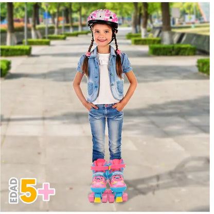 Patines 4 Ruedas Ajustables Quad Rush Girl Flying Wheel 19-22