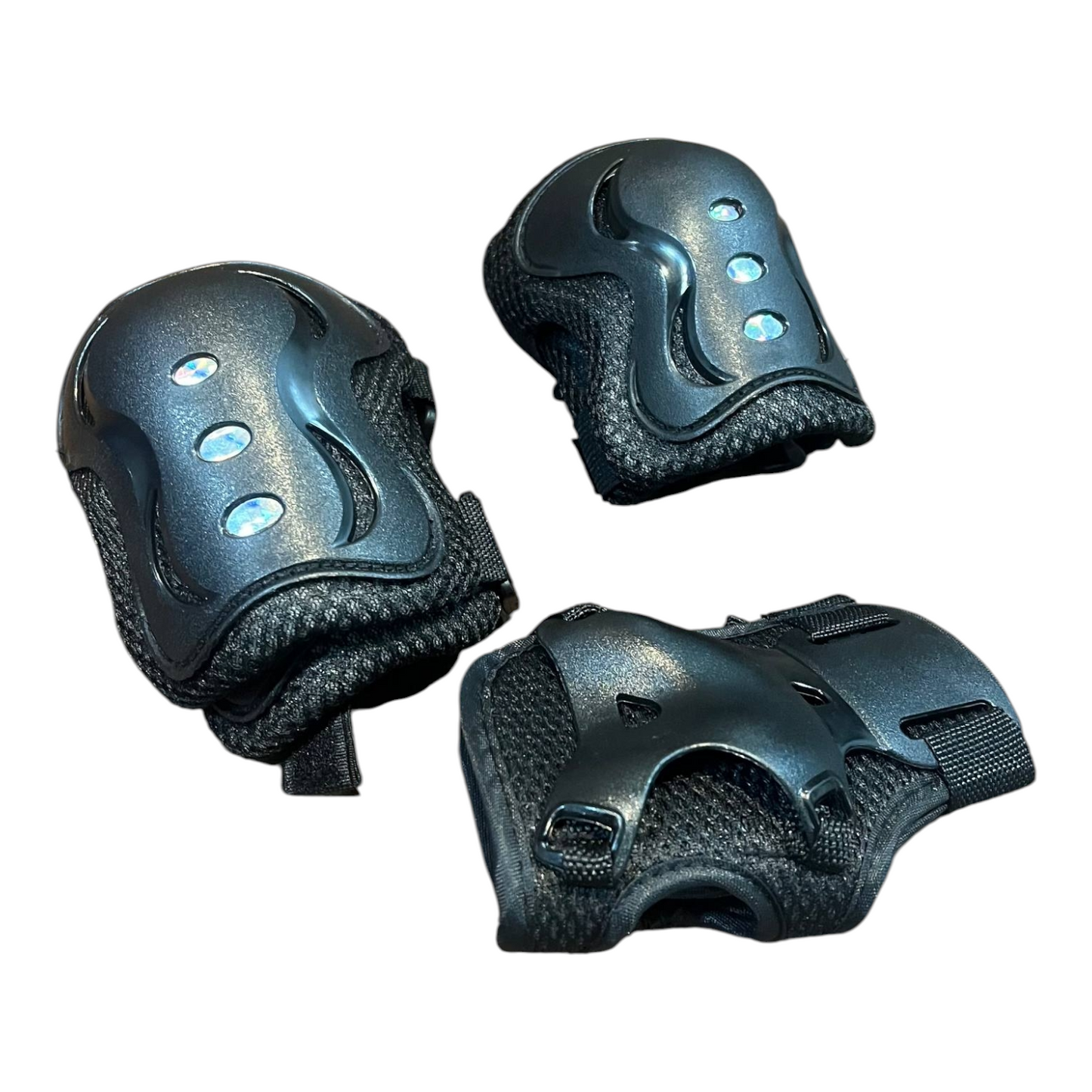 Set Protecciones Negros SWEET ROCKET Casco, Rodilleras, Coderas, Muñequeras