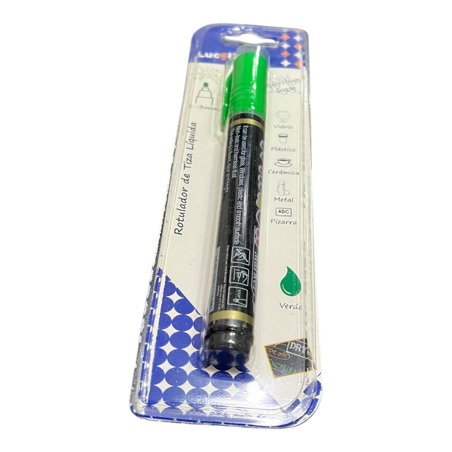 Marcador Verde Neon Chorreador LUCELLO