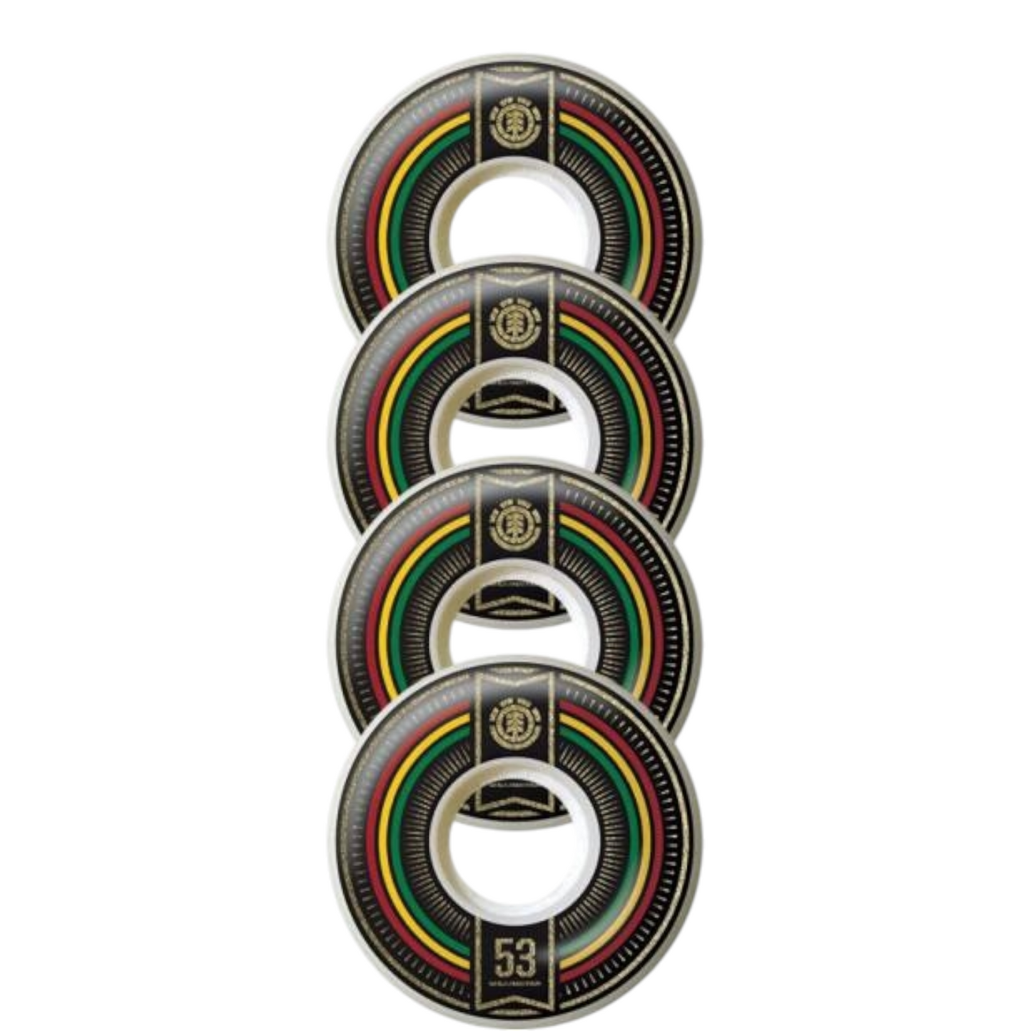 Set Ruedas Negras Skate Conicas 53mm ELEMENT