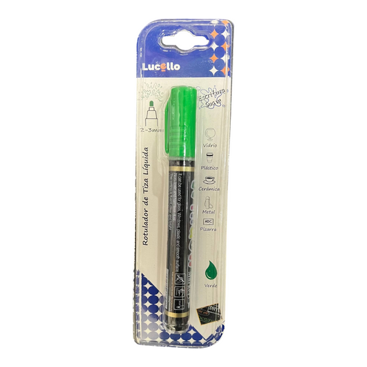Marcador Verde Neon Chorreador LUCELLO
