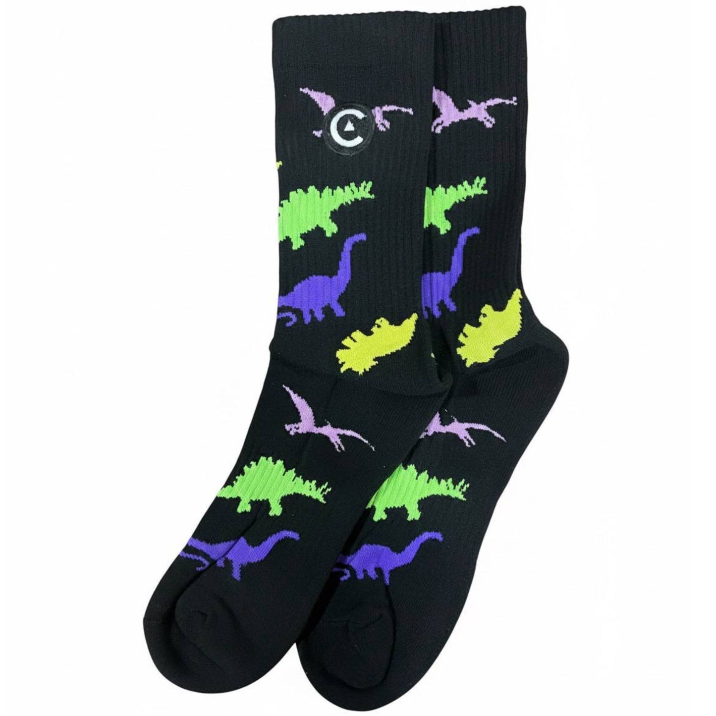 Calcetines Negras Dinosaurios Core