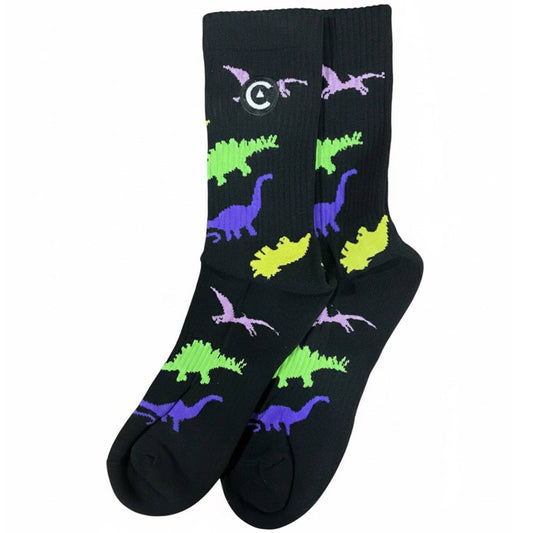 Calcetines Negras Dinosaurios Core
