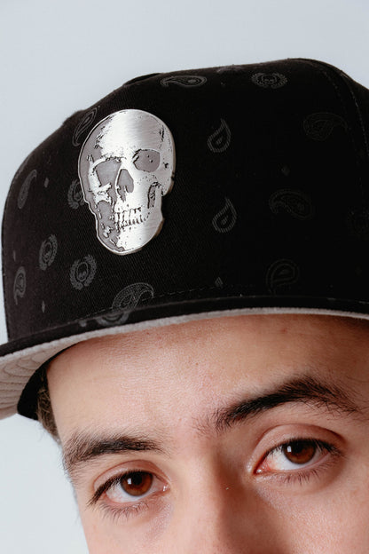 Gorra Negra Calavera Plata ANTIFASHION