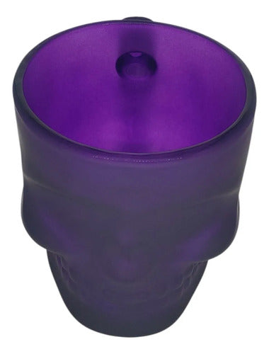 Taza Calavera De Vidrio Morada 380ml DARK