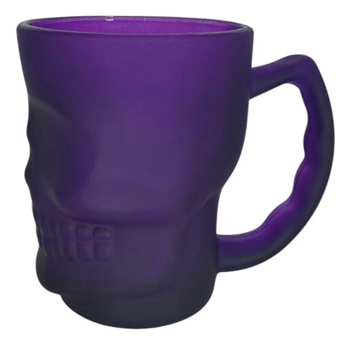 Taza Calavera De Vidrio Morada 380ml DARK