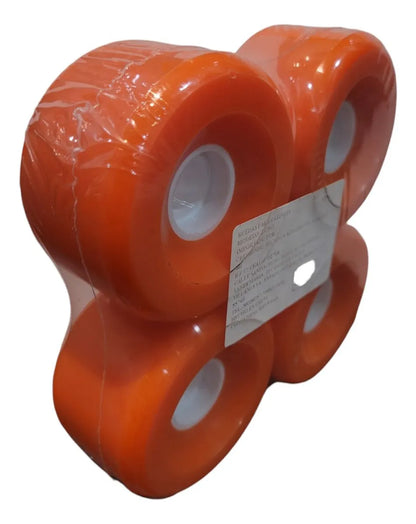 Set Ruedas Naranjas Para Longboard 70mm Sweet Rocket