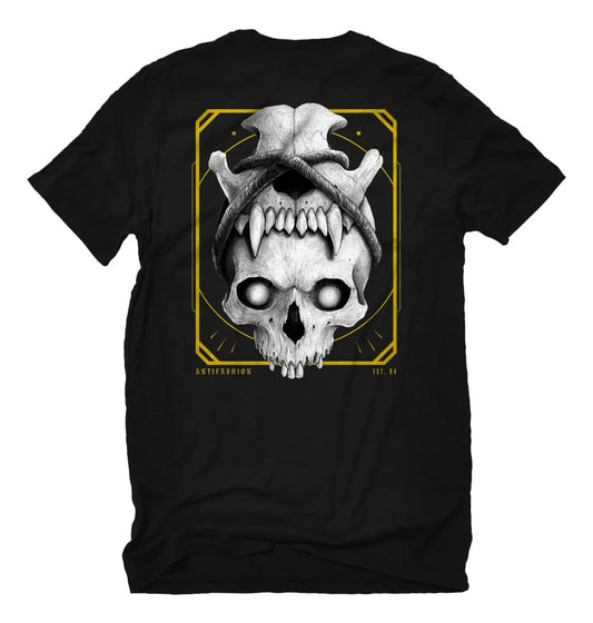 Playera Negra Craneo Trival ANTIFASHION