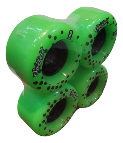 Set Ruedas Verdes Para Longboard 72mm Sweet Rocket