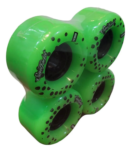 Set Ruedas Verdes Para Longboard 72mm Sweet Rocket