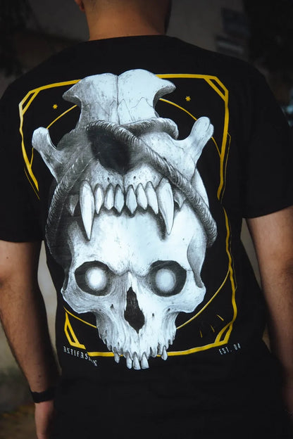 Playera Negra Craneo Trival ANTIFASHION