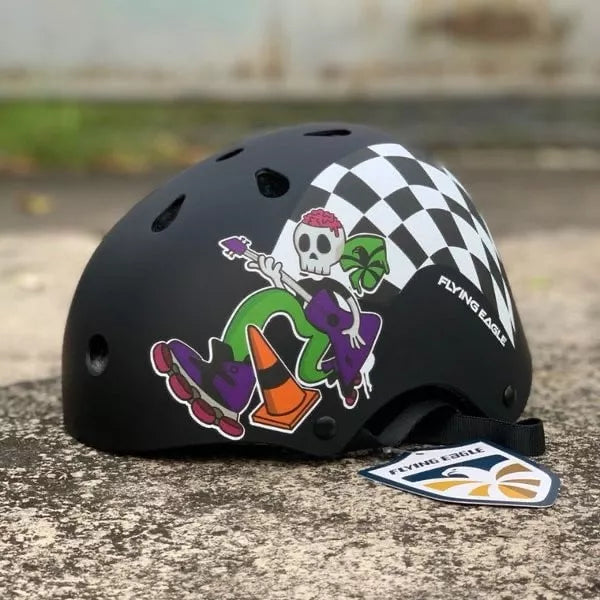 Casco Negro Calavera Flying Eagle