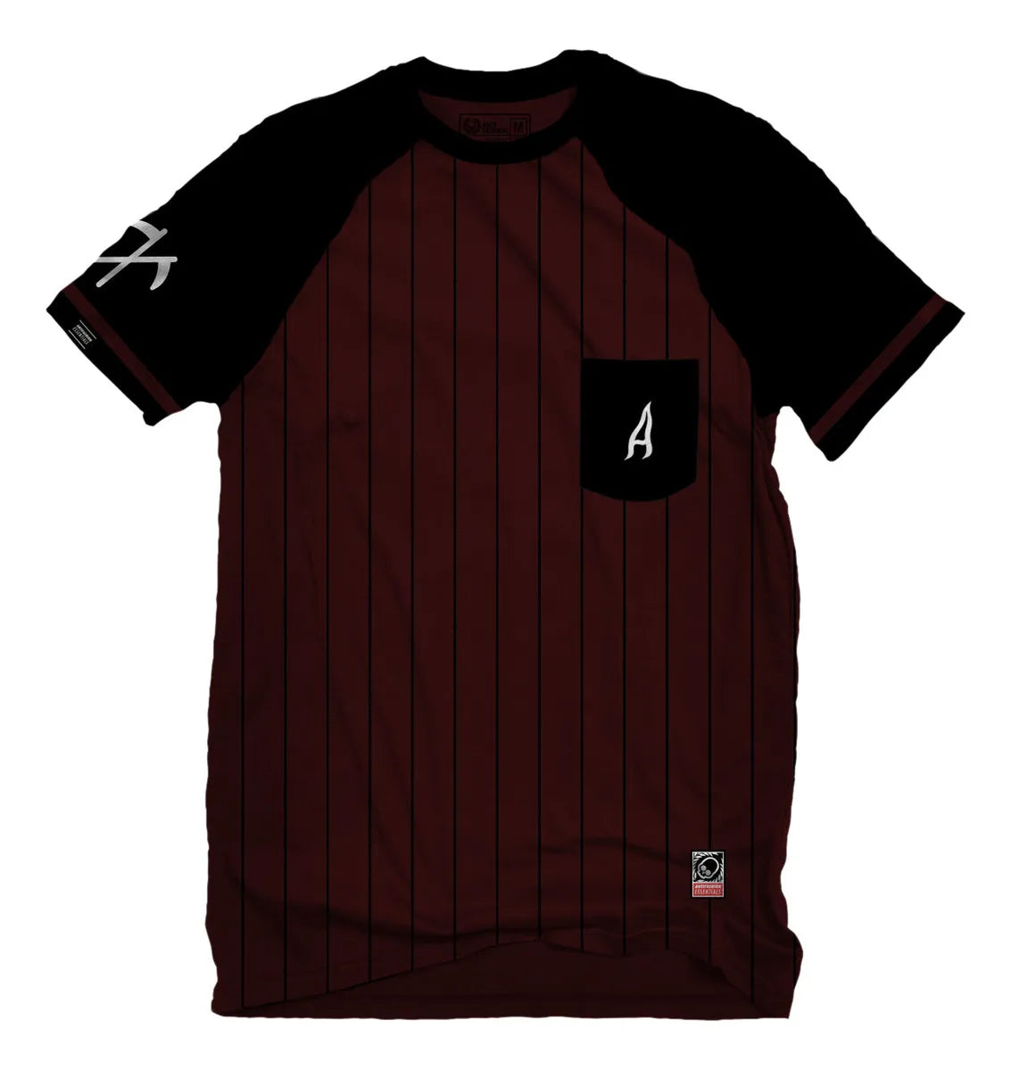 Playera Negro Y Tinto BaseBall ANTIFASHION