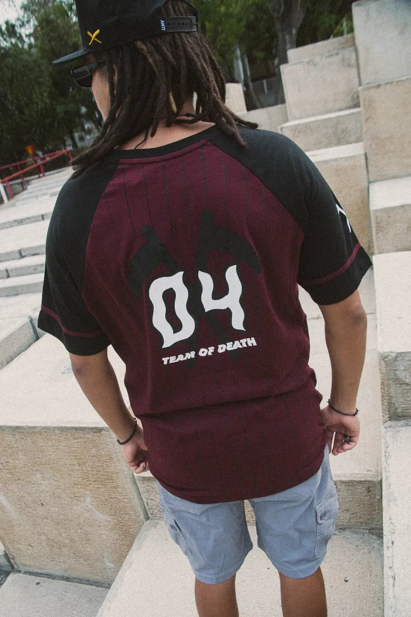 Playera Negro Y Tinto BaseBall ANTIFASHION