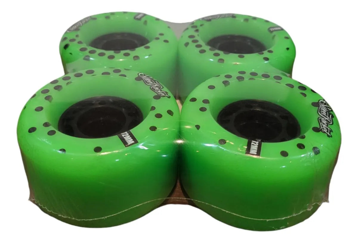 Set Ruedas Verdes Para Longboard 72mm Sweet Rocket