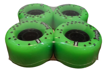 Set Ruedas Verdes Para Longboard 72mm Sweet Rocket