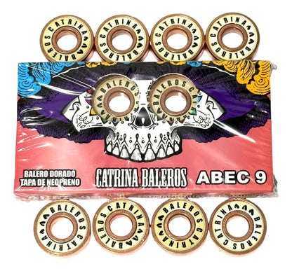 Set Baleros Rosas Abec 9 Skate CATRINA