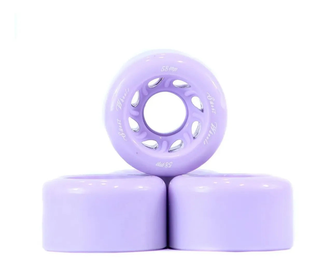 Set Ruedas Moradas Para Patines Quads 58mm SWEET WHEELS