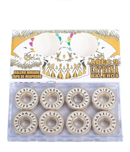 Set Baleros Dorados Abec 9 Skate CATRINA