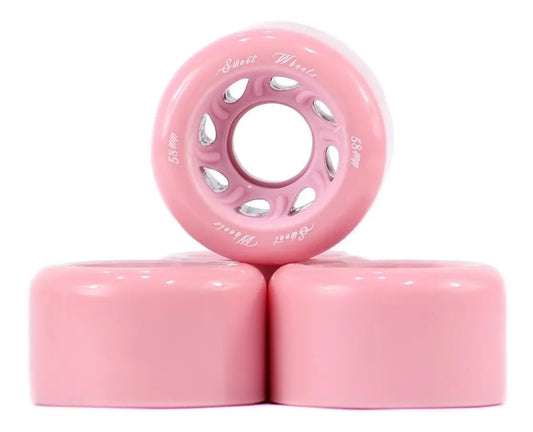 Set Ruedas Rosas Para Patines Quads 58mm SWEET WHEELS