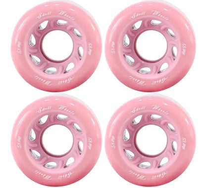 Set Ruedas Rosas Para Patines Quads 58mm SWEET WHEELS