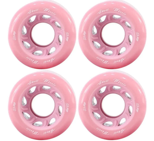 Set Ruedas Rosas Para Patines Quads 58mm SWEET WHEELS