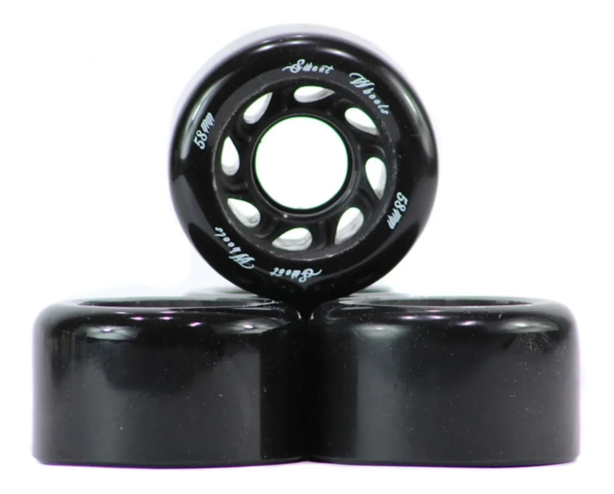 Set Ruedas Negras Para Patines Quads 58mm SWEET WHEELS