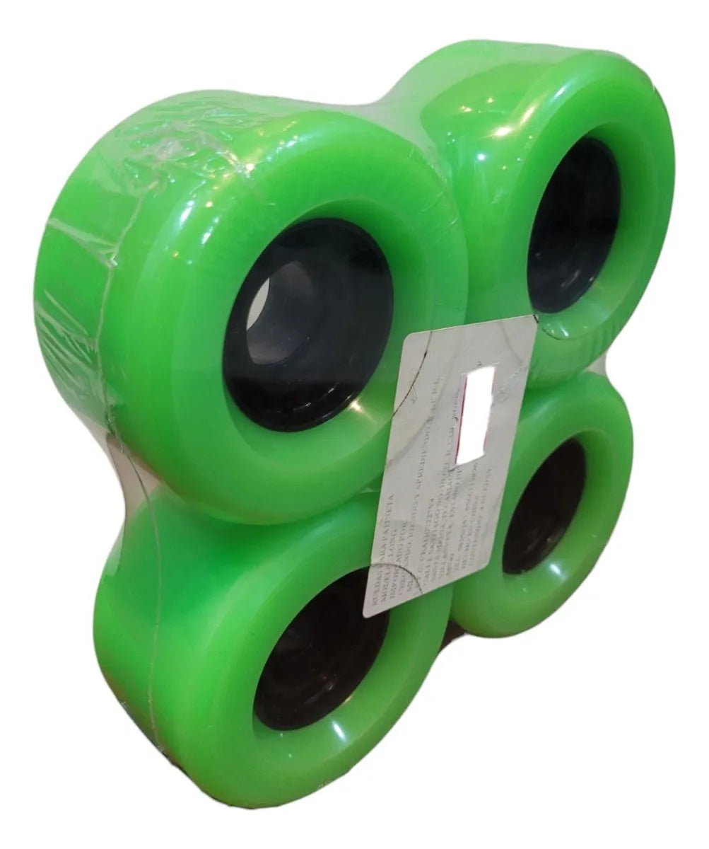 Set Ruedas Verdes Para Longboard 72mm Sweet Rocket