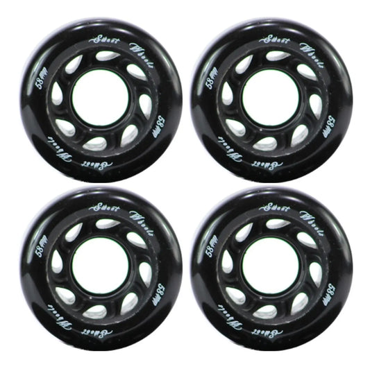 Set Ruedas Negras Para Patines Quads 58mm SWEET WHEELS