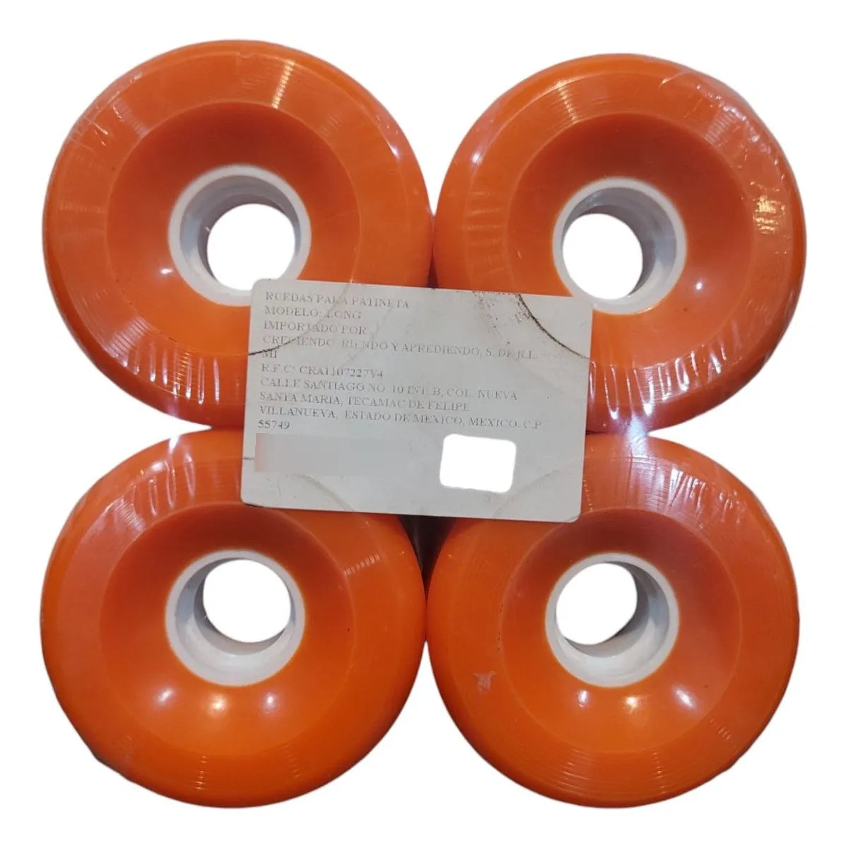 Set Ruedas Naranjas Para Longboard 70mm Sweet Rocket
