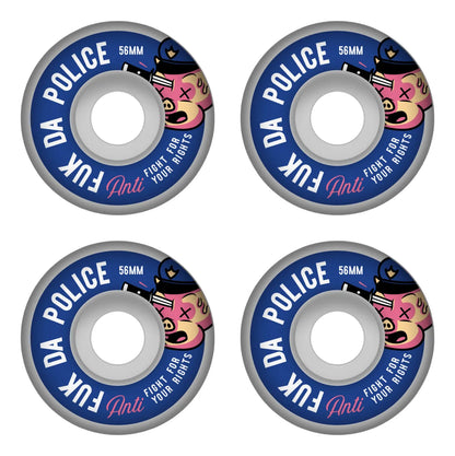 Set Ruedas Fuck The Police Skate Conicas 56mm ANTIFASHION