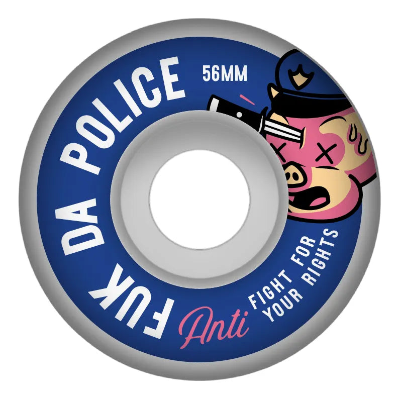 Set Ruedas Fuck The Police Skate Conicas 56mm ANTIFASHION