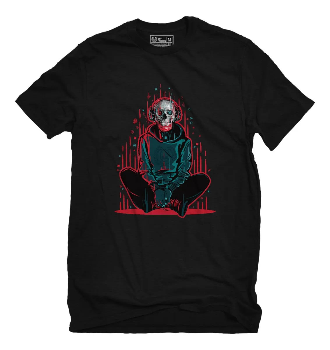 Playera Negra Calavera Música ANTIFASHION